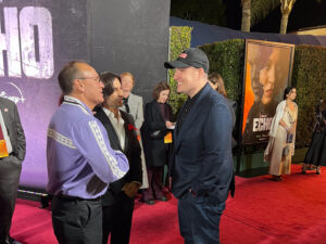 Chief Gary Batton, Richie Palmer, executive producer, and Kevin Fiege, head of Marvel Studio, at Echo premiere held at the Regency Village Theater in Westwood