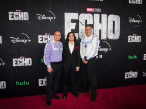Chief Gary Batton, Richie Palmer, executive producer, and Assistant Chief Jack Austin, Jr. at Echo premiere held at the Regency Village Theater in Westwood